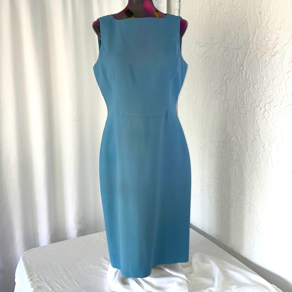 Oscar de la Renta Blue Sleeveless Dress